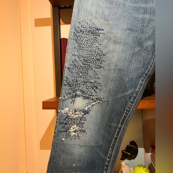 Kapital Distressed and Embroidered Jeans - Picture 4 of 8